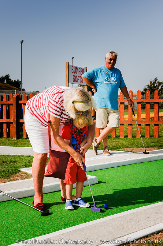 Playing crazy golf with the grand parents.